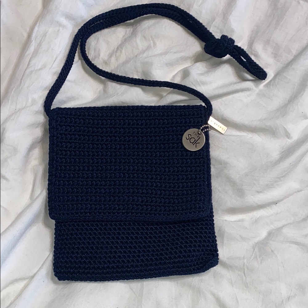The Sak Dark Blue Crochet Shoulder Bag